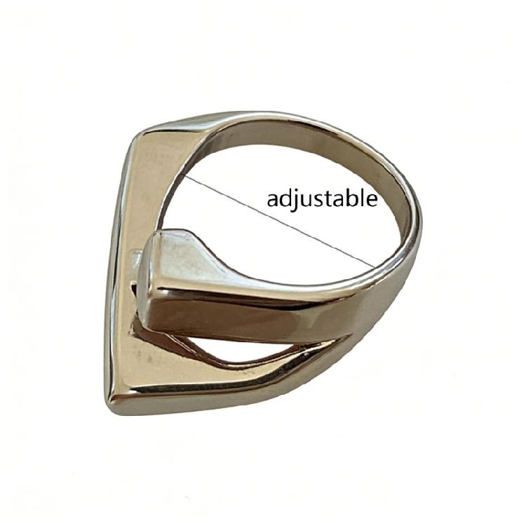 Fashionable Adjustable Rings Opening Jewelry Wide Finger Rings Alloy Texture Metal Versatile Accessory for Any Occasion