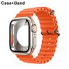 Cinturino in nylon + custodia per Apple Watch Custodia 44mm 45mm 41mm 40mm Copertura in vetro temperato Cambia in Ultra per iWatch Serie 8 7 SE 6 5 3