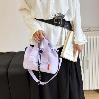Korean Style Women's Lightweight Drawstring Shoulder Tote: Casual, Stylish & Perfect for Work, Commute, Travel, or Going Out.