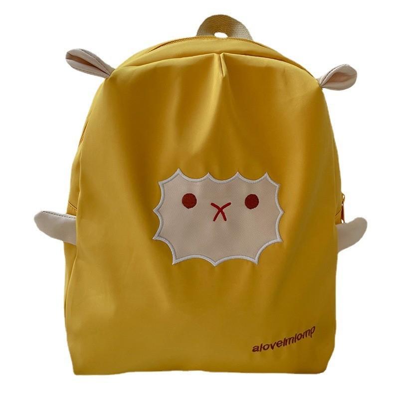 Adorable Cartoon Backpack For Kids Large Capacity Canvas Bag For School Use