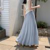Summer Beach Vacation Skirt Women's Chiffon A-Line Maxi Skirt High Waist Flowy Hem with Elegant Drape & Wide Silhouette