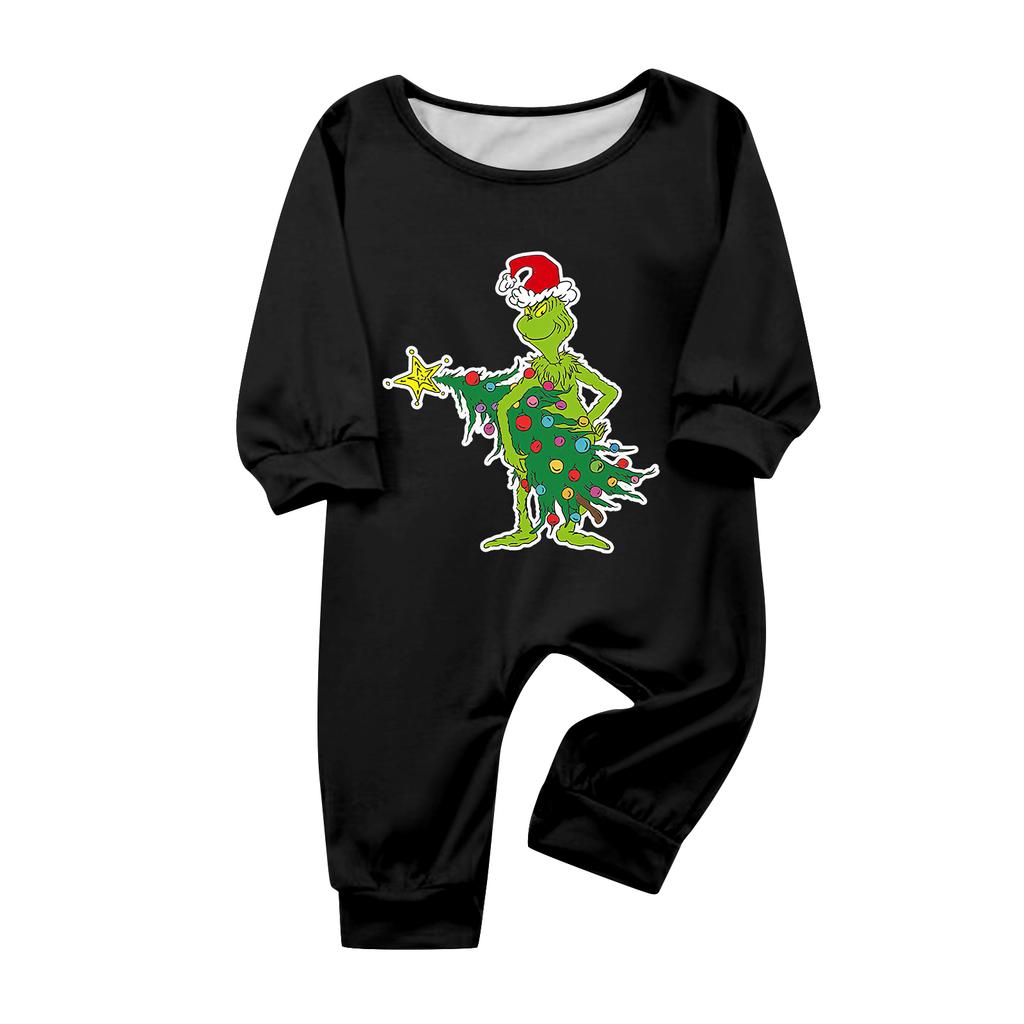 Christmas Print Crewneck Top and Jogger Pants Set Casual Two Piece Outfit for Holiday Lounging