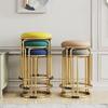 Sturdy Steel Frame Upholstered Round Stool - Soft, Simple Design for Dining or Kitchen Storage.
