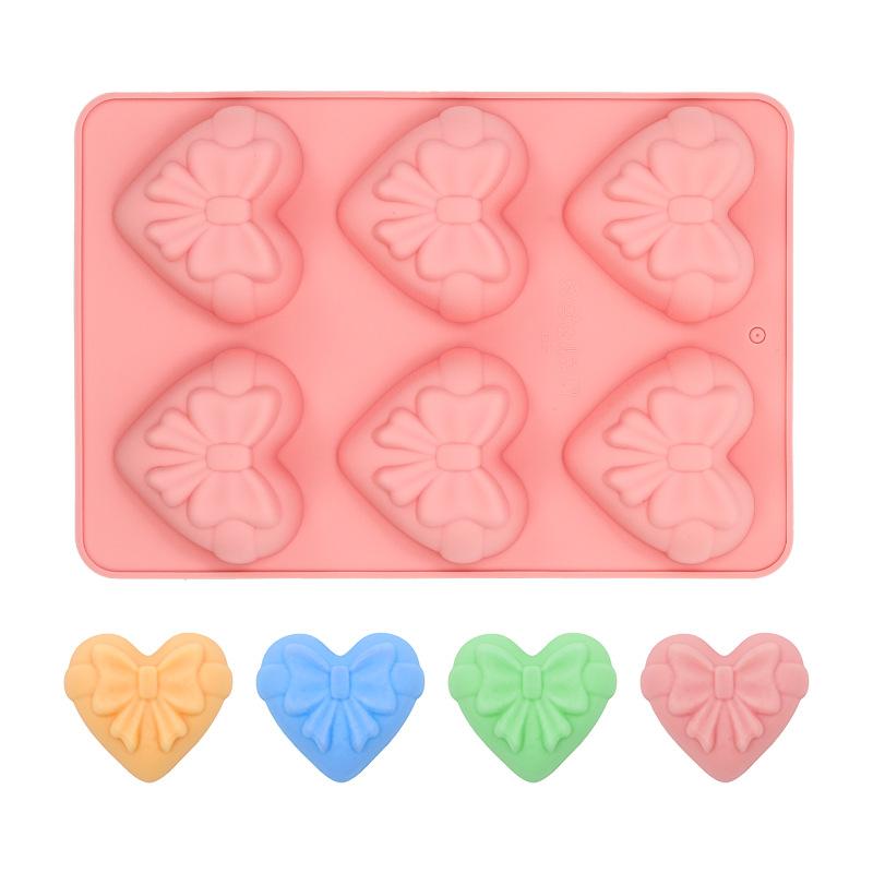 Heart Bow Silicone Mold for 3D Chocolate Cake Fondant Candy Sugar Craft Multi Use Baking Tool
