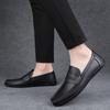 Leather Men Casual ShoesBrand Soft Mens Loafers Moccasins Breathable Slip On Black Driving Shoes Plus Size 37-47 Walking Shoes