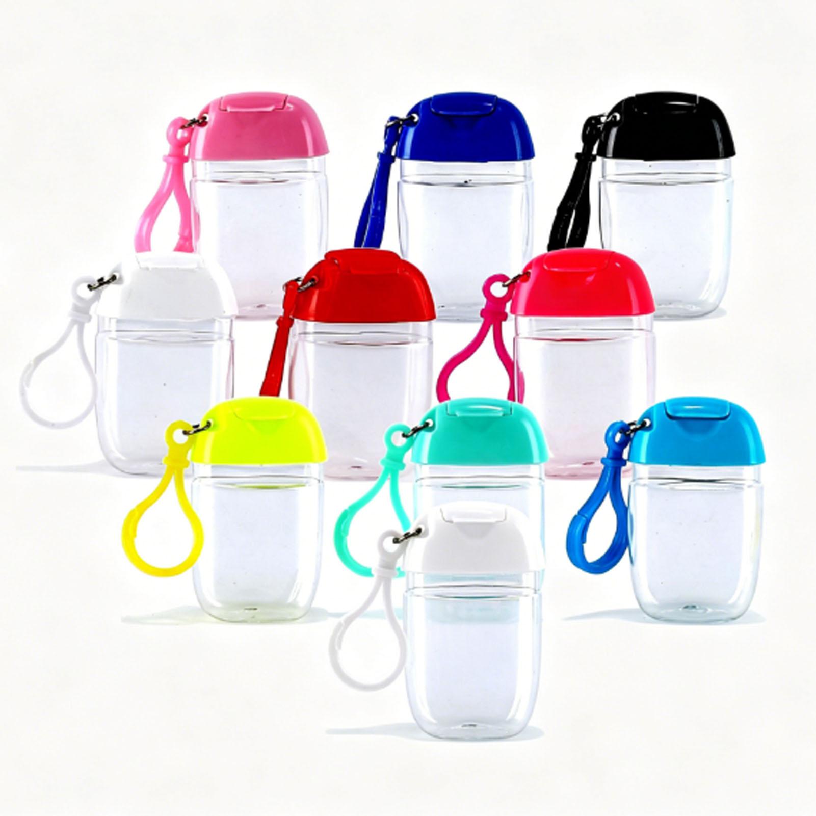 Bouteille de Savon pour les Mains Vide Portable Mini Rabat Supérieur Étanche Bouteille 30ml Crochet Suspendu pour Salle de Bain Voyage 10pcs