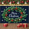 Xmas Banner Green Pine Christmas Party Banner Winter Banner White Flowers For Holiday Celebration Christmas Event Office