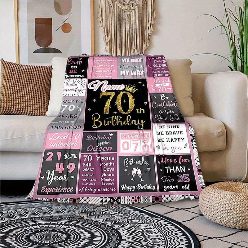 70Th Birthday Style Customize Your Name Blanket Warm Comfortable And Soft Blankets Are Suitable For Home Lunch Break Blanket Office Sofa Sofa Gift To
