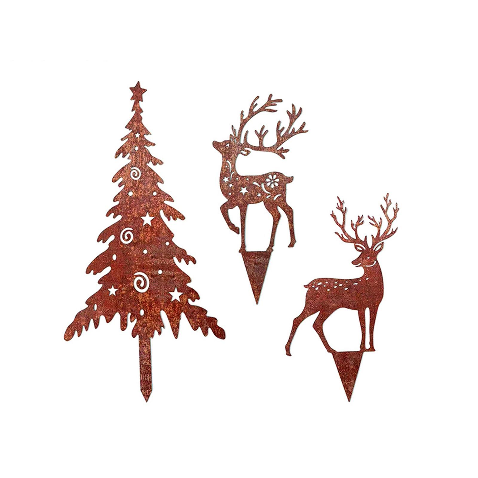 

Индивидуальные металлические рождественские елки в деревенском стиле и садовые колышки для украшения