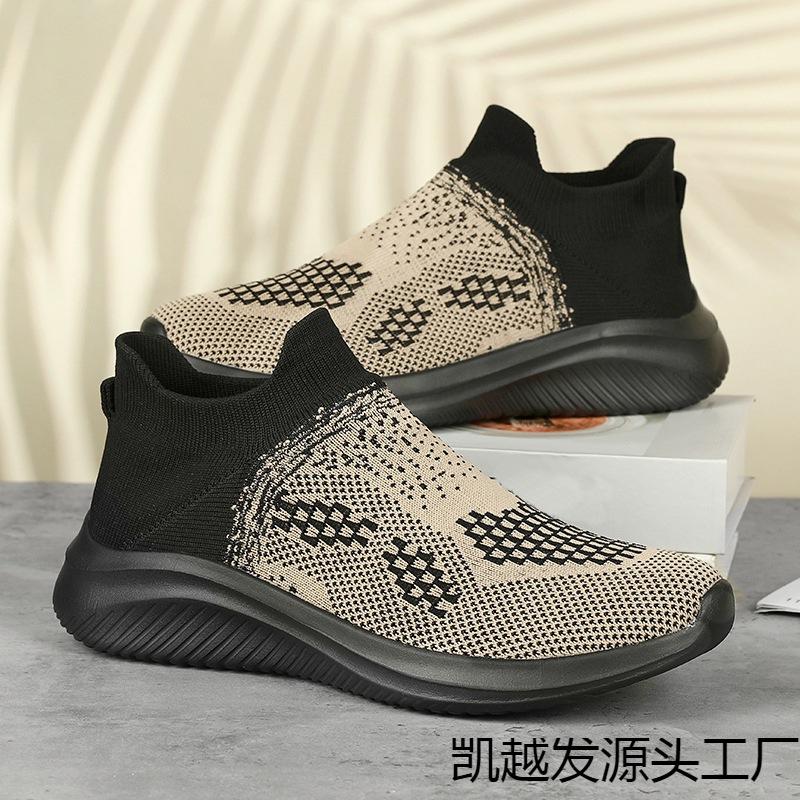 Summer new casual shoes breathable fly-woven sports shoes men's foot cover lightweight running shoes