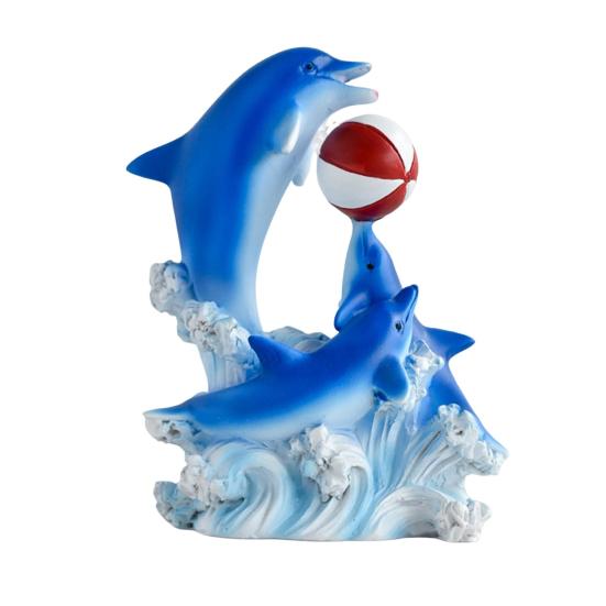 Dolphin Figurine Collectible Tabletop Resin Dolphin Statue Heart Dolphin Ornament Valentine's Day Gift for Women Wife Girlfriend