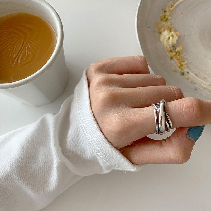 

Silver Sterling 925 Neutral Cross Ring Vintage Casual Accessory Gifts Holiday