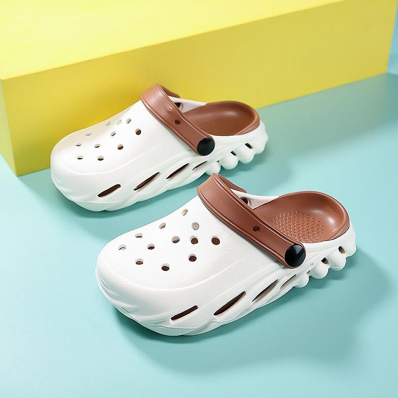 

Children s hole shoes lightweight soft elastic medium and older children s bag head slippers soft sole summer children s sandals boys and girls 7-13 38
