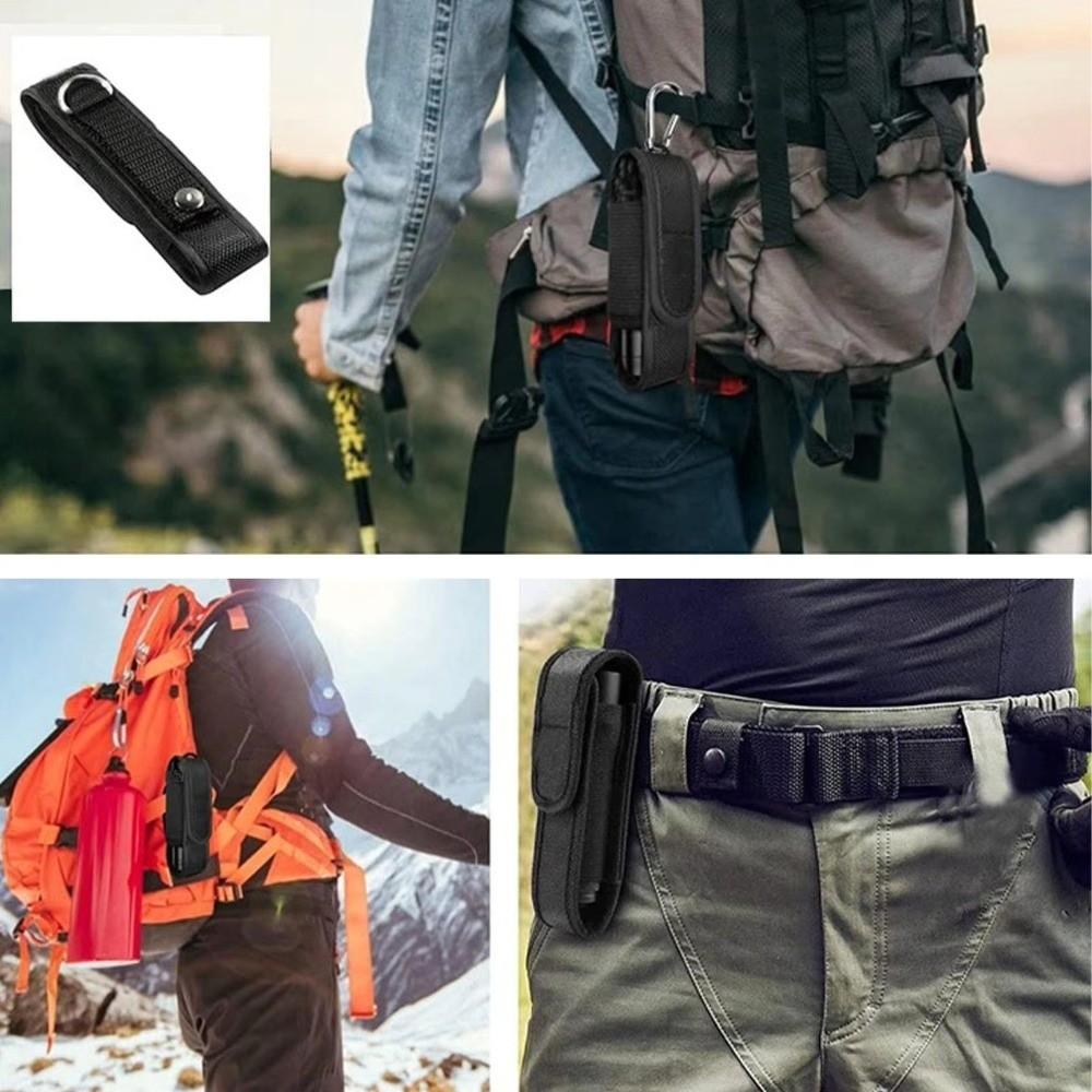 Nylon LED Torch Pouch Hook and Loop Closure Nylon Torch Cover Camping Accessories