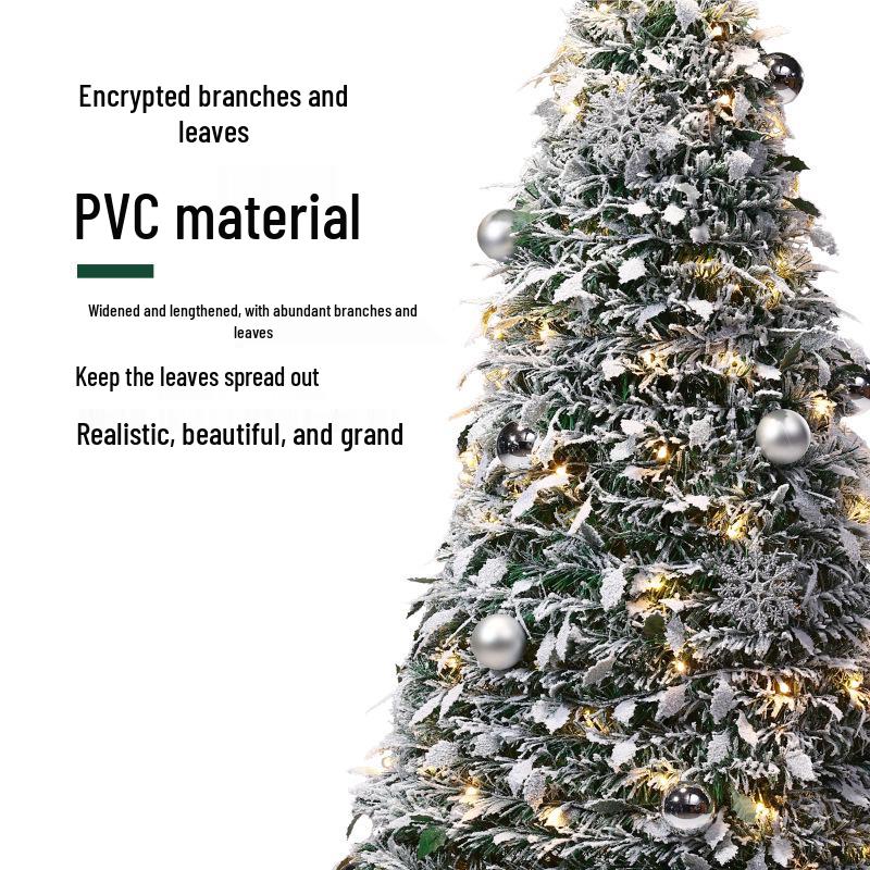 Flocked Telescopic Folding Christmas Tree for Home or Commercial Spaces