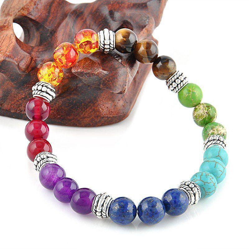 Fashion Women 7 Colors Beads Charm Lava Stones Gift Bracelet