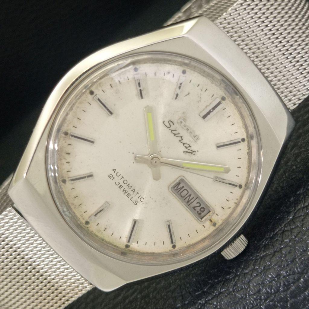 

HMT SURAJ AUTOMATIC VINTAGE 8205 INDIAN MENS ORIGINAL DIAL WATCH a703288-1 R213a-a703288