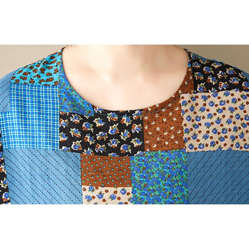 XITAO Irregular Print O-neck Dress ZMY1128