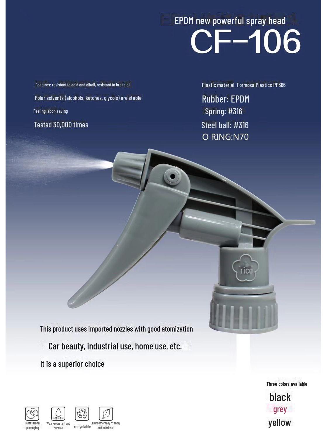 

Тайваньский прочный 800 мл универсальный распылитель, устойчивый к кислотам и щелочам