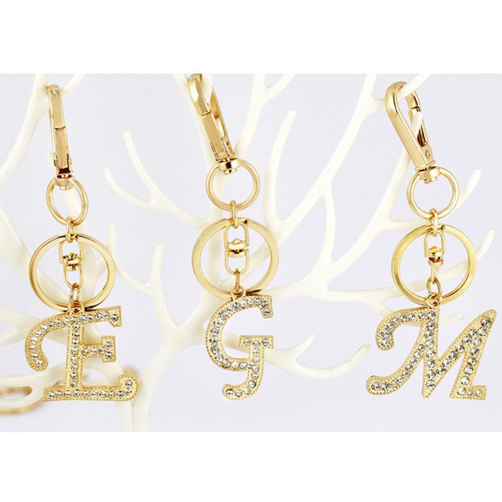 Gifts Keychain Letter Pendant Rhinestone Letter Key Chain 26 Alphabet Key Ring Alphabet Keyring