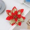 10Pcs with Clips Artificial Flowers for Christmas Tree Christmas Fake Flowers Pendant  Home Decor