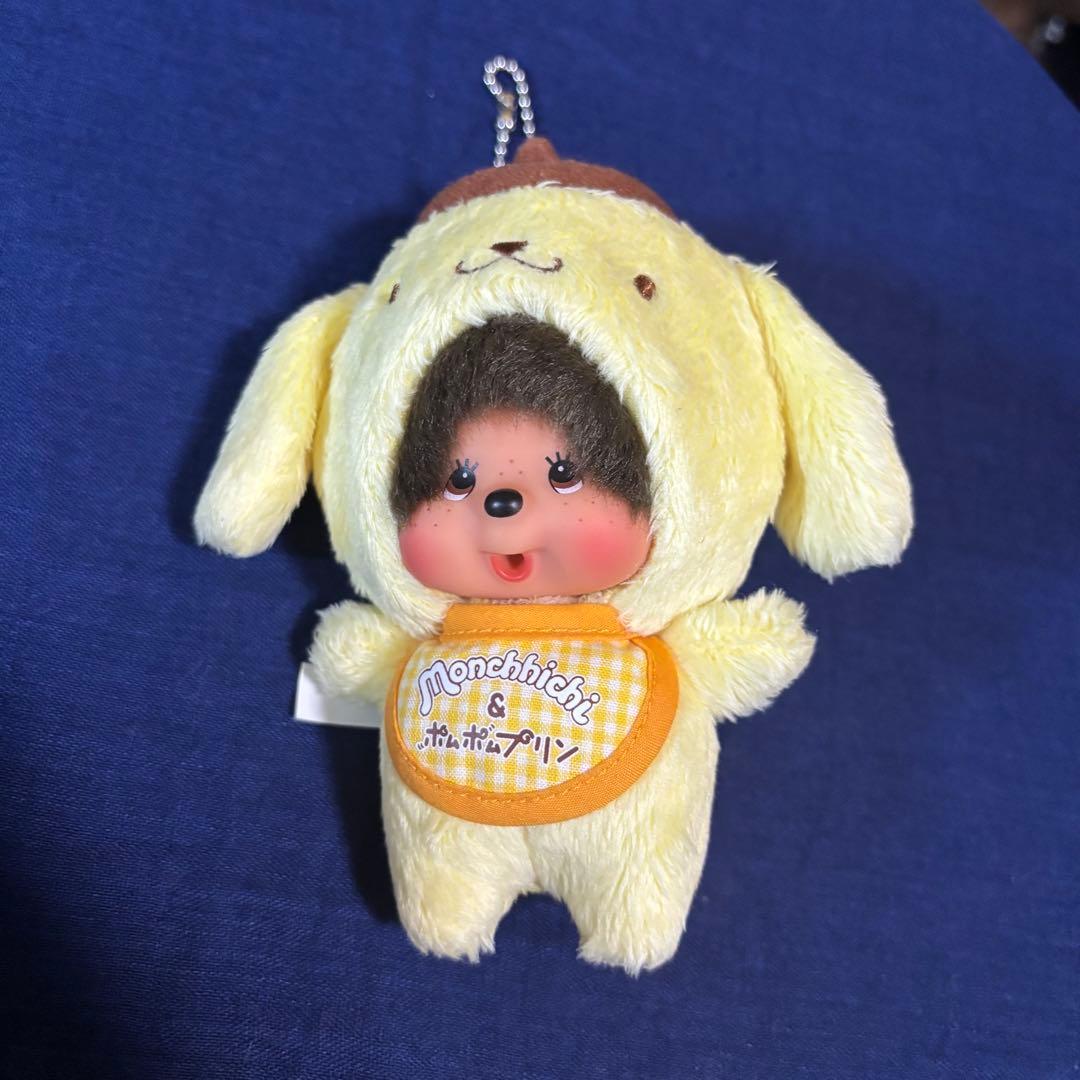 Collaboration product between Pompompurin and Monchhichi