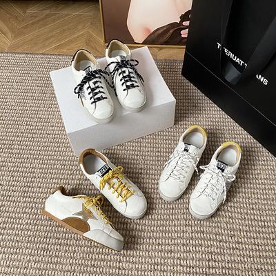 Der gleiche Spot Lederstern kleine schmutzige Schuhe Damen Nischendesign alte vielseitige sportliche lässige kleine weiße Schuhe Damen Board Schuhe