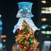Folding Christmas Tree Top With Big Bowknot Embellishments for Indoor and Outdoor Winter Holiday Party Centerpieces