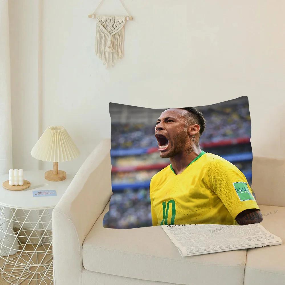 1 Stück F-Fußball N-Neymar Kissenbezug Quadratischer Kissenbezug Schlafzimmer Sofa Raum Dekoration Lässiger Kissenbezug