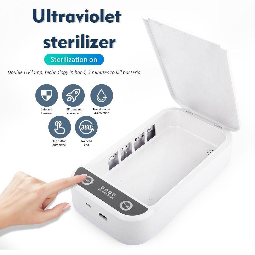 99.9% Bacteria Elimination Nail Tool Sterilizer Mobile Phone Disinfection Box  Manicure Tools