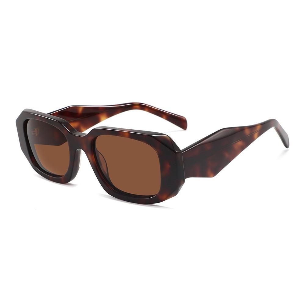 YH Personalized Small square Frame Sunshades Wide Leg Eyewear Irregular Square Acetate Sunglasses