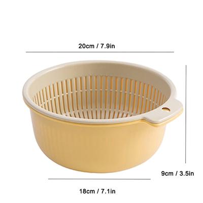 Double Layer Vegetable Washing Basket Fruit Drain Basket Kitchen Strainer Basket for Household
