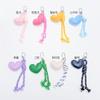 Leather heart pattern rope strap keyring key holder