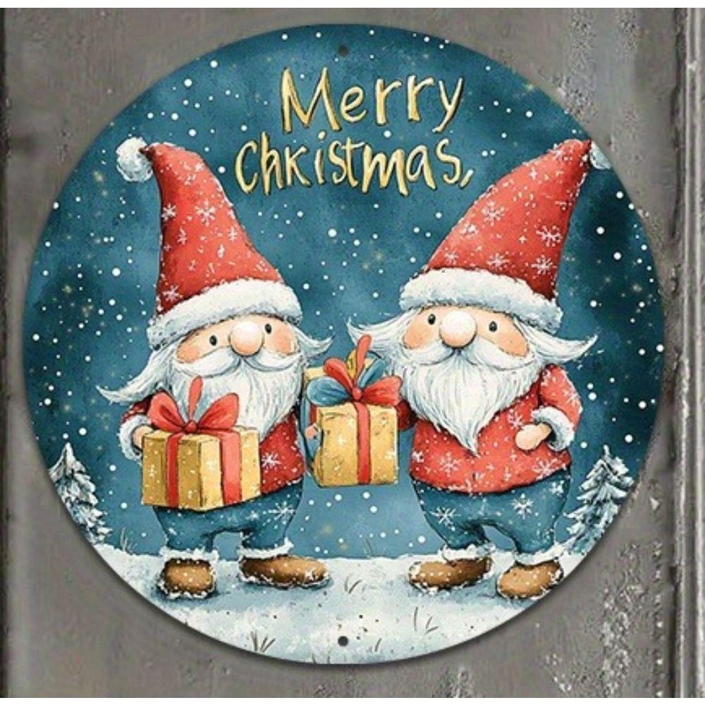 Vintage Metal Sign Blue Deer Merry Christmas Retro Tin Plate Wall Decor Home Holiday Gift 20 Cm