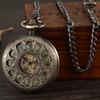 Lady Pocket Watch Skeleton Mechanical FOB VIntage Pocket Watch for Men Montre De Poche Retro Steampunk