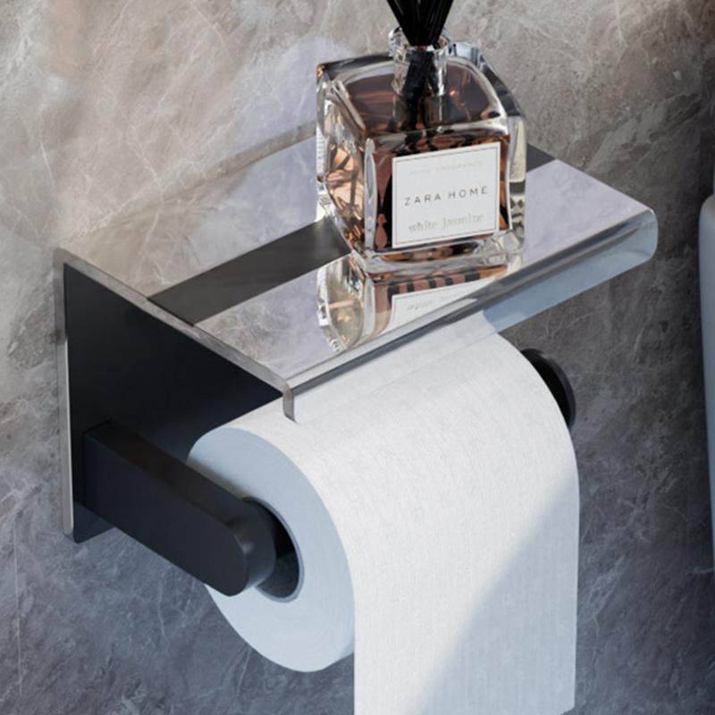 Gold Bathroom Paper Towel Rack Aluminum Wall Toilet Paper Roll Holder Black/Chrome Toilet Paper Holder Mobile Phone Holder