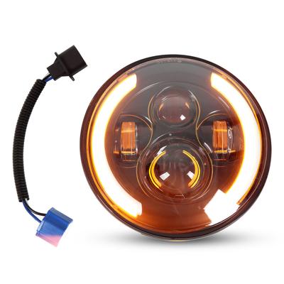 7 Inch Halo LED Headlight Round Dual Color Daytime Running Light Universal Replacement for Road