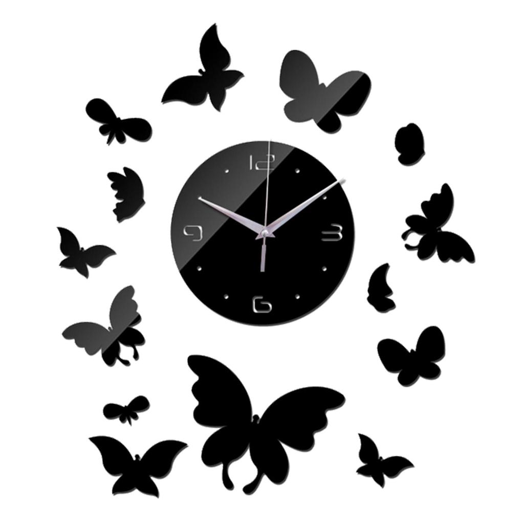 Modern Wall Clock Art Decal Removable Acrylic Mute for Office Decor