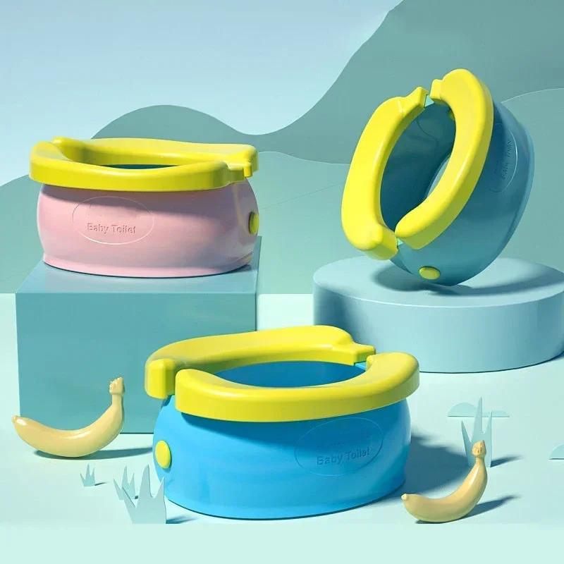 Children's Foldable Potty Training Seat Easy To Clean Toilet Seat Boys and Girl Birthday Gift Portable Travel Baby Potty Camping