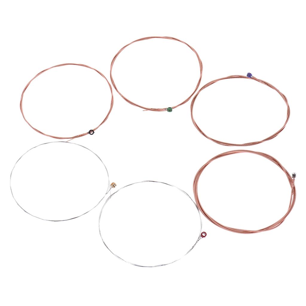 Orphee TX620 P Acoustic Folk Guitar Steel Strings 6pcs Full Set Replacement (.010 .047) High carbon Steel Core Copper