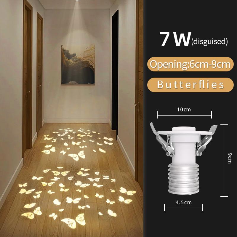 Nordic home improvement embedded spotlight ceiling light projection snow star pattern home corridor downlight