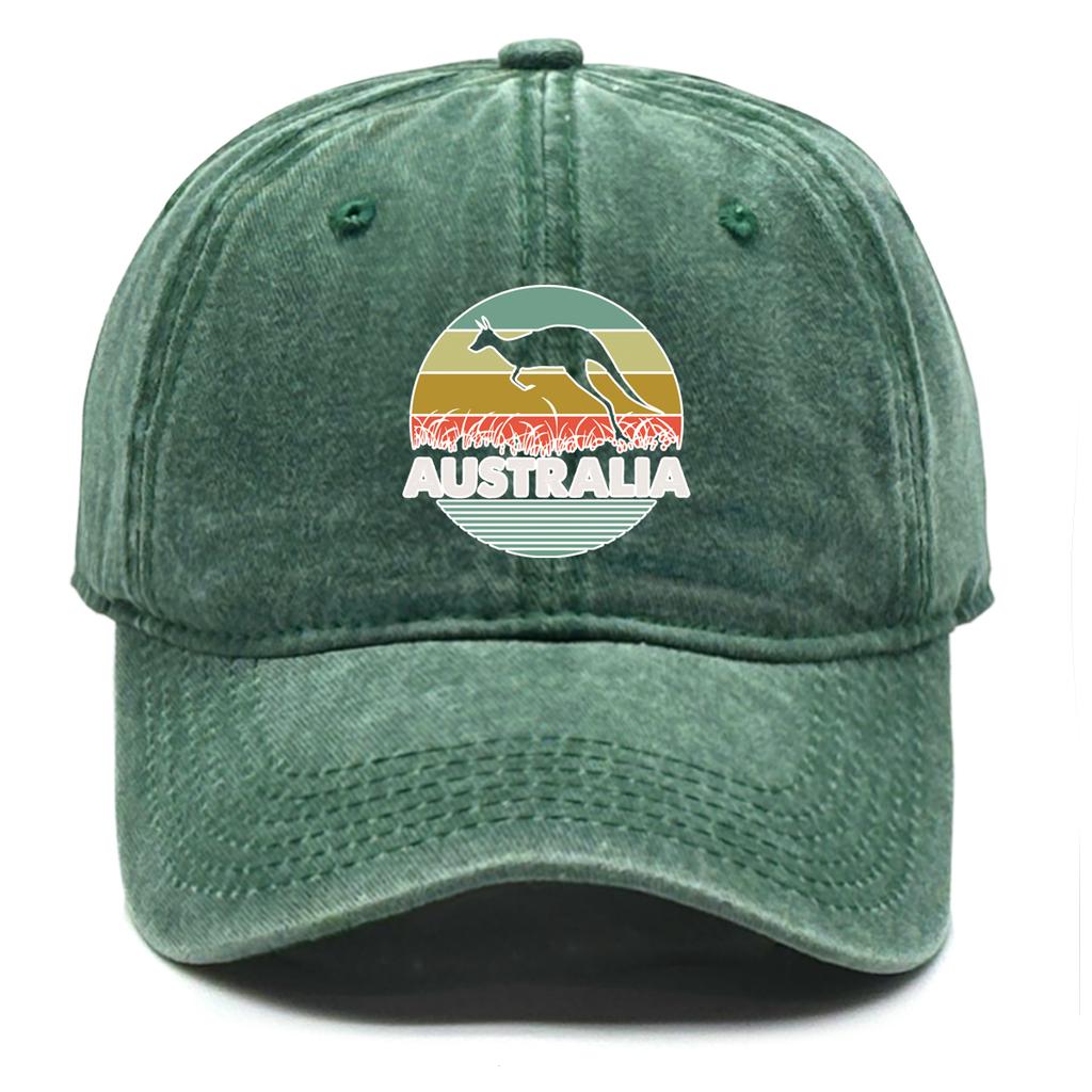 Australischer Känguru-Print Snapback Baseballkappe Atmungsaktiv Unelastisch Verstellbar Baseballkappe Für Freizeitkleidung Einheitsgröße
