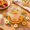 Handmade Crochet Flower Coaster for Coffee Mug, Cute Knitted Cup Mat, Table Decor Gift