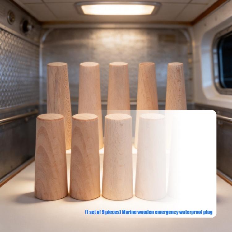 Ready Afloat Emergency Repair Set, 9 Piece Wooden Marine Sealing Pieces with Tapered Shape for Boat Maintenance Storage Use Today Now