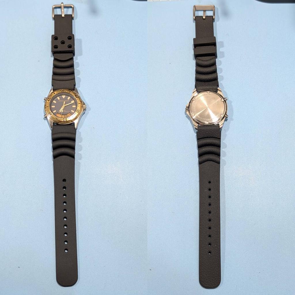 SEIKO ALBA AQUA GEAR and strap working Men's X-90 (Battery replaced, condition)