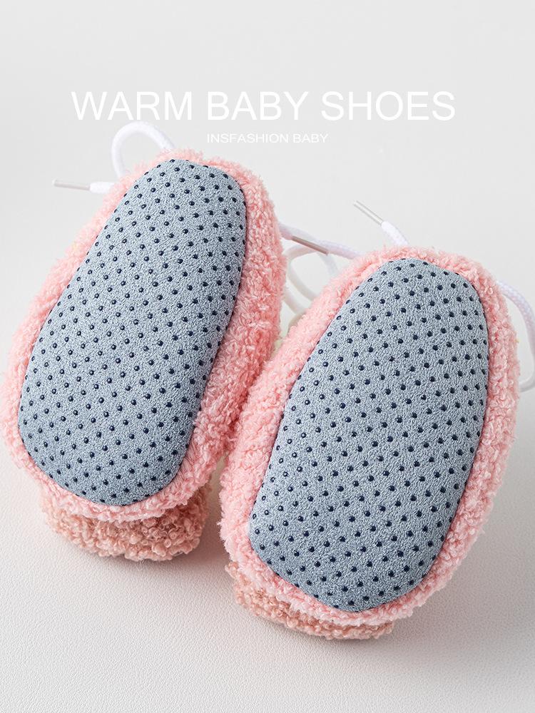 Chaussons Chauds en Polaire d'Agneau pour Bébé - Antidérapants, Épaissis pour l'Automne/Hiver
