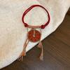 Mountain Ghost Spends Money Red Rope Bracelet Zhu Antique Red Hand Rope Braided Rope Copper Coin Tai Chi Gossip Safety Buckle
