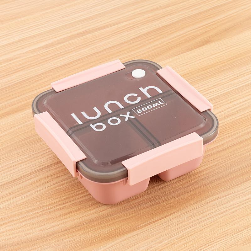 1Pcs 800/1100Ml Plastics Compartmented Lunch Box Microwave Safe Bento Box With Cutlery Food Storage For Student Worker Tableware