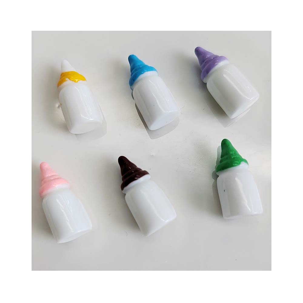 100PCS Resin Simulation Mini Milk Bottle Miniature Baby Cute Bottle Dolls House Accessories Fairy Garden Miniatures