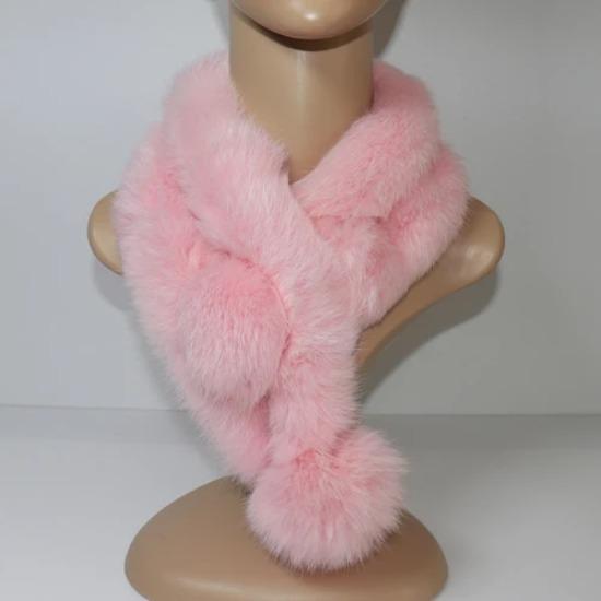 Hot Sale Women Winter Real Rabbit Fur Scarf Lady Warm Rabbit Fur Scarves Knit Natural Real Rabbit Fur Ring Casual Muffler